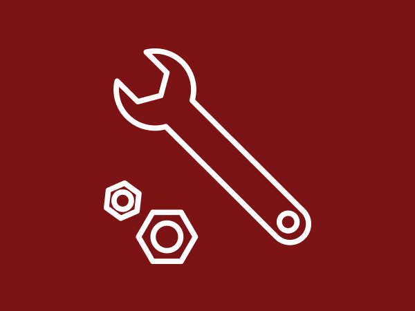 Illustration of wrench and bolts