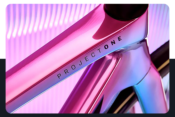 Close-up shot of Project One Chroma custom bike
